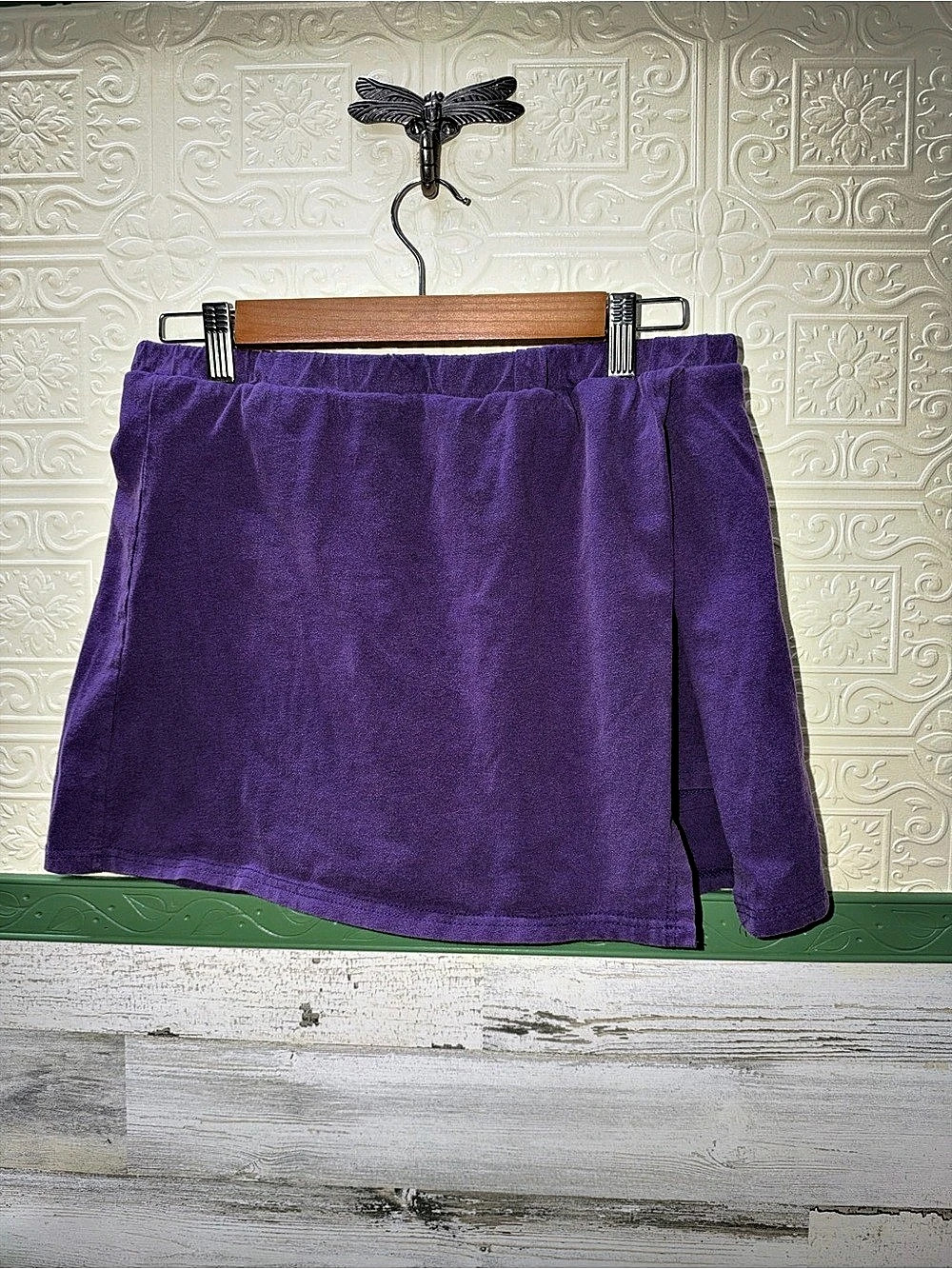 Distressed Purple Mini Skirt